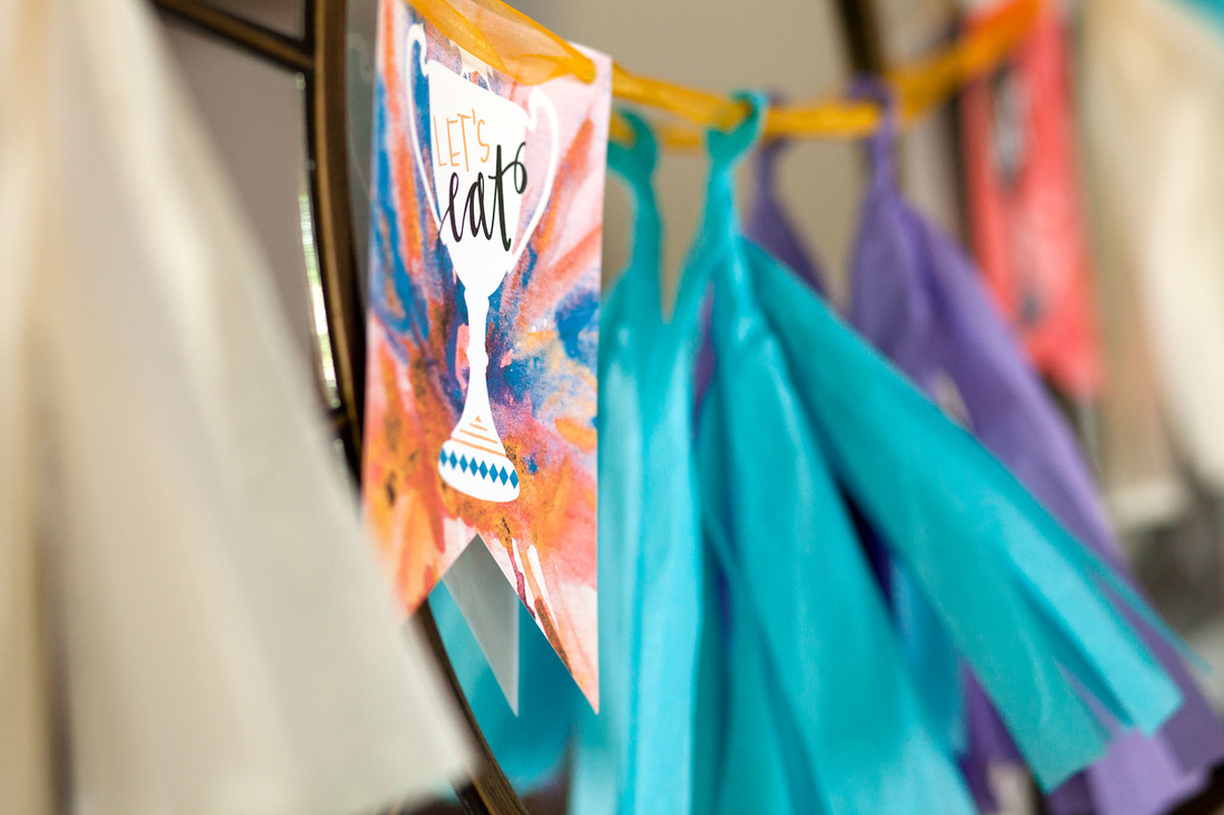 Tissue Paper Tassle Garland Banner | Kentucky Derby Bunco Party | Hillsboro Photographer