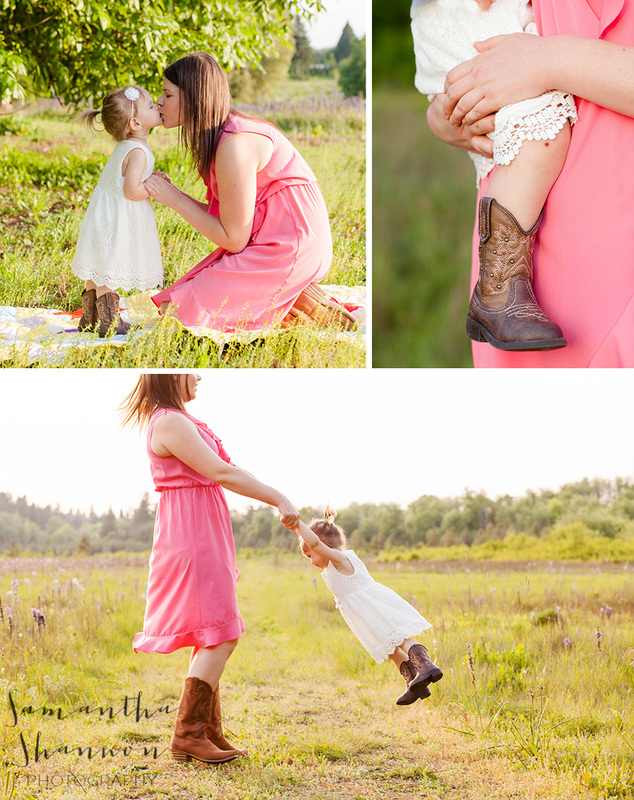 Country themed mommy and me session |  Cowboy boots and lace dress | Hillsboro, OR Photographer