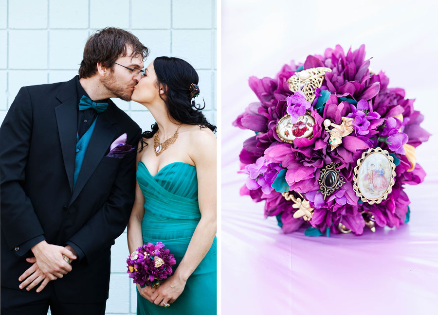 Broach Bouquet Hubbard Chapel Jewel Toned Vintage DIY Wedding Photographer