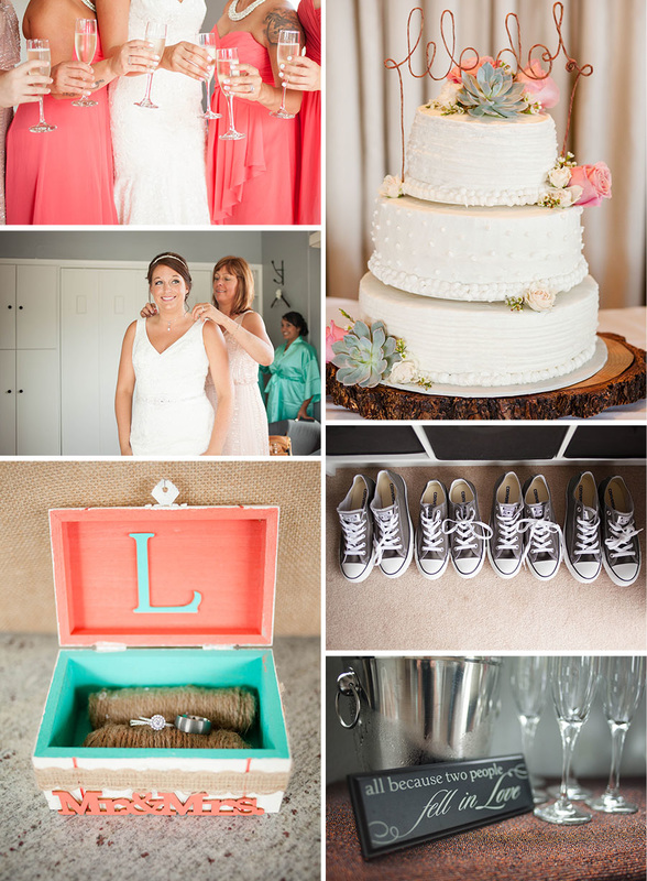 East Fork Country Estate Wedding Photography Bridal Suite Converse Sneakers Coral and Teal