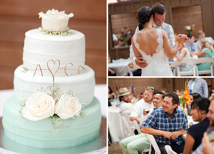 Two Hearts Ranch West Linn Wedding Mint Ombre Wedding Cake Stable Reception