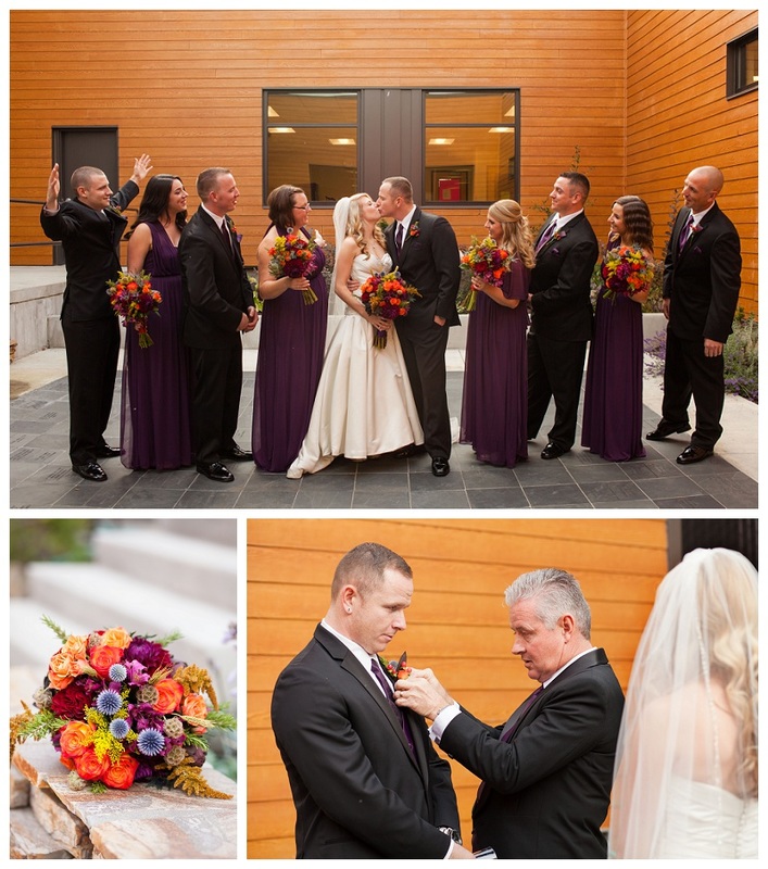 Bridal Party St. Anthony's Catholic Church Fall Themed Church Wedding in Tigard, OR