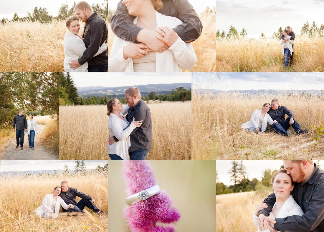 Cooper Mountain Nature Park engagement session in a summer field | Hillsboro wedding photographer