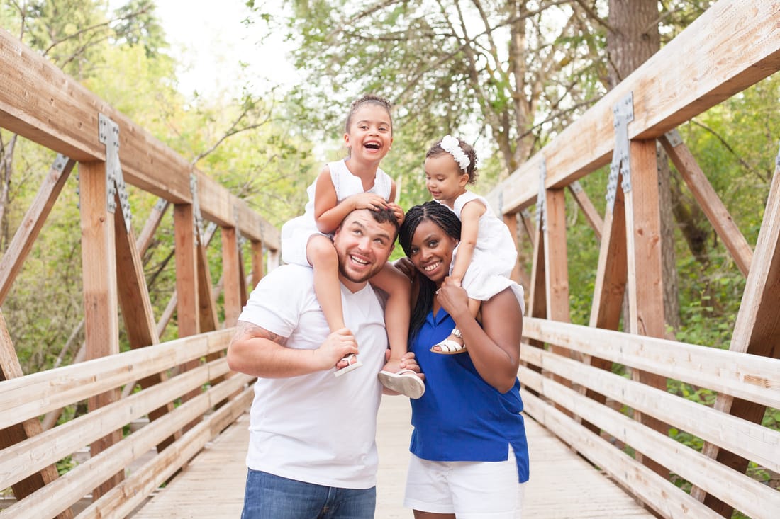 Family photos on a bridge in Bethany | Hillsboro family photographer