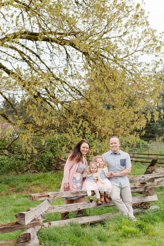 Family picture with cowboy boots at Champoeg State Park near Sherwood, Oregon | Newberg family photographer
