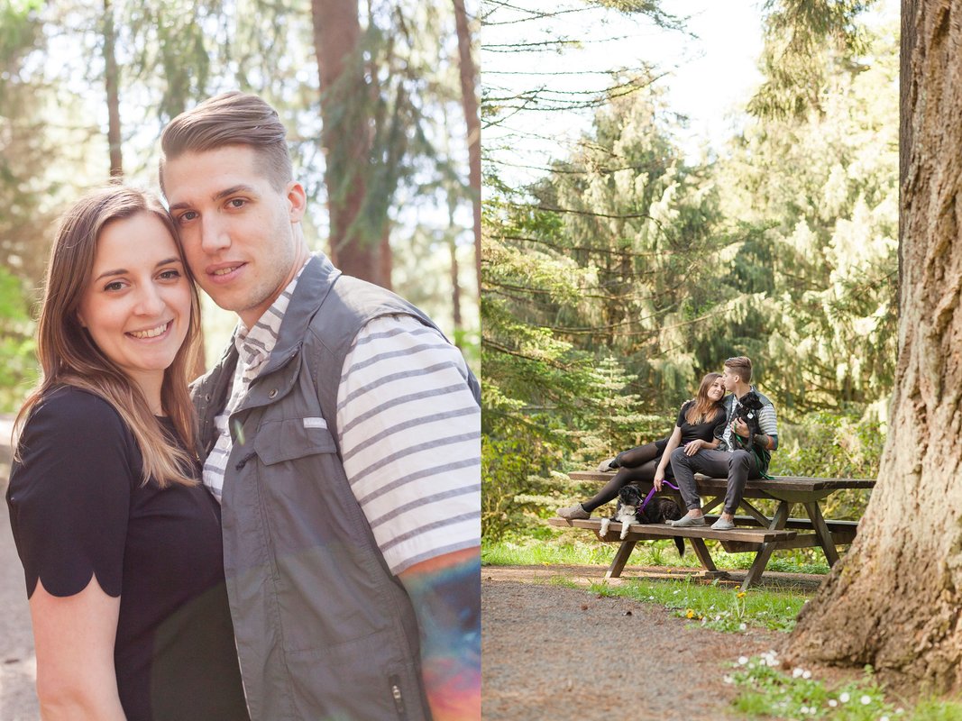 Forest Engagement Session with Dogs | Hillsboro and Newberg Wedding Photographer