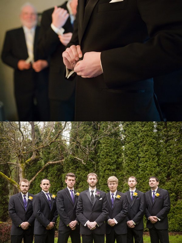 Groom and groomsmen at Gales Creek wedding