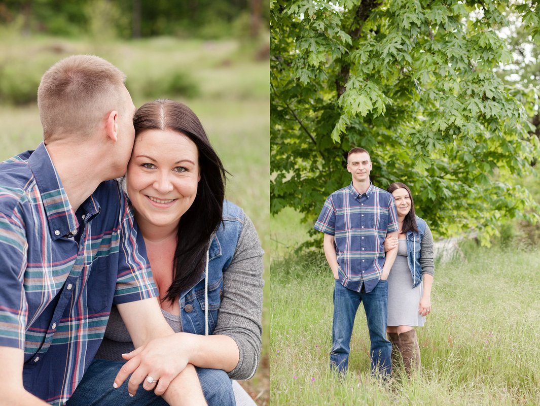 Oregon City Bluffs engagement session in a field | Hillsboro Wedding Photographer