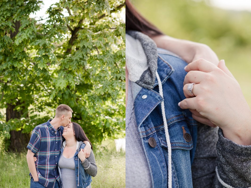 Oregon City Bluffs engagement session in a field | Hillsboro Wedding Photographer