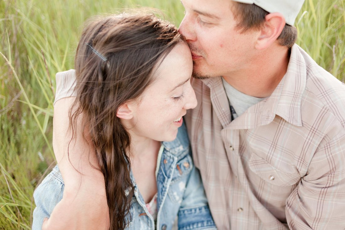 Casual engagement session at Cooper Mountain Nature Park meadow in Beaverton | Hillsboro wedding photographer