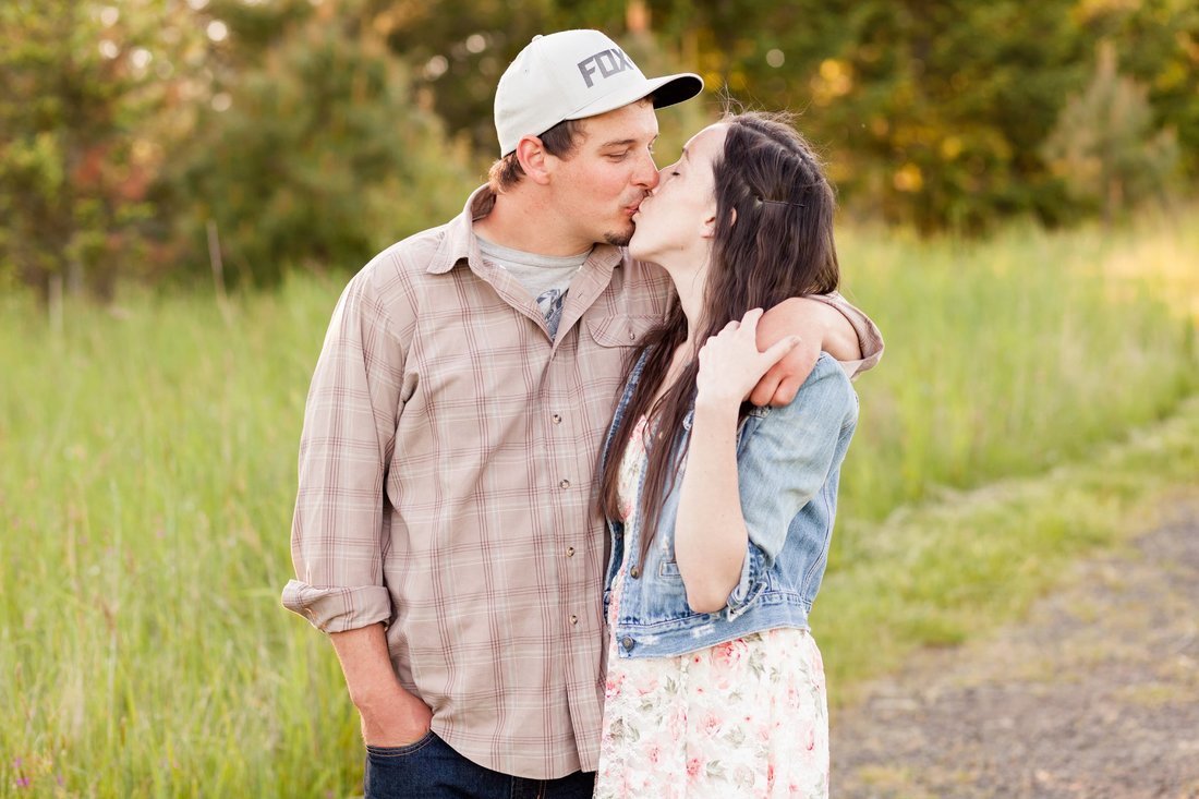 Cooper Mountain Nature Park Sunset Field Engagement Session in Aloha | Hillsboro Wedding Photographer