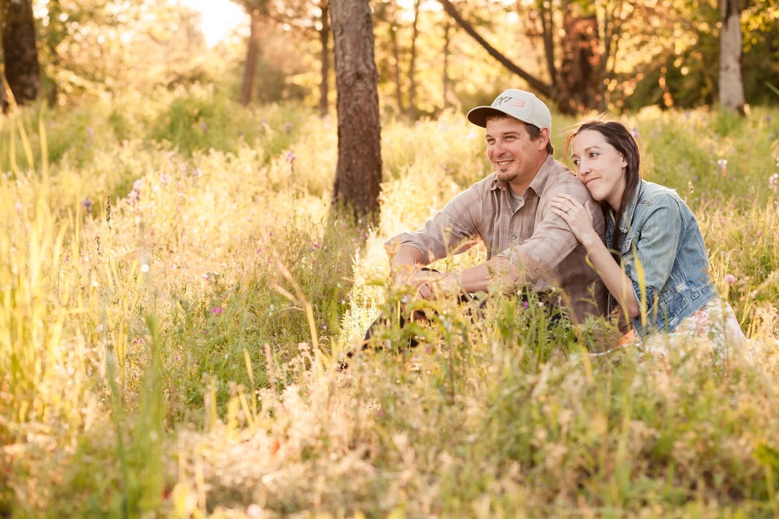 Cooper Mountain Nature Park Sunset Field Engagement Session in Aloha | Hillsboro Wedding Photographer