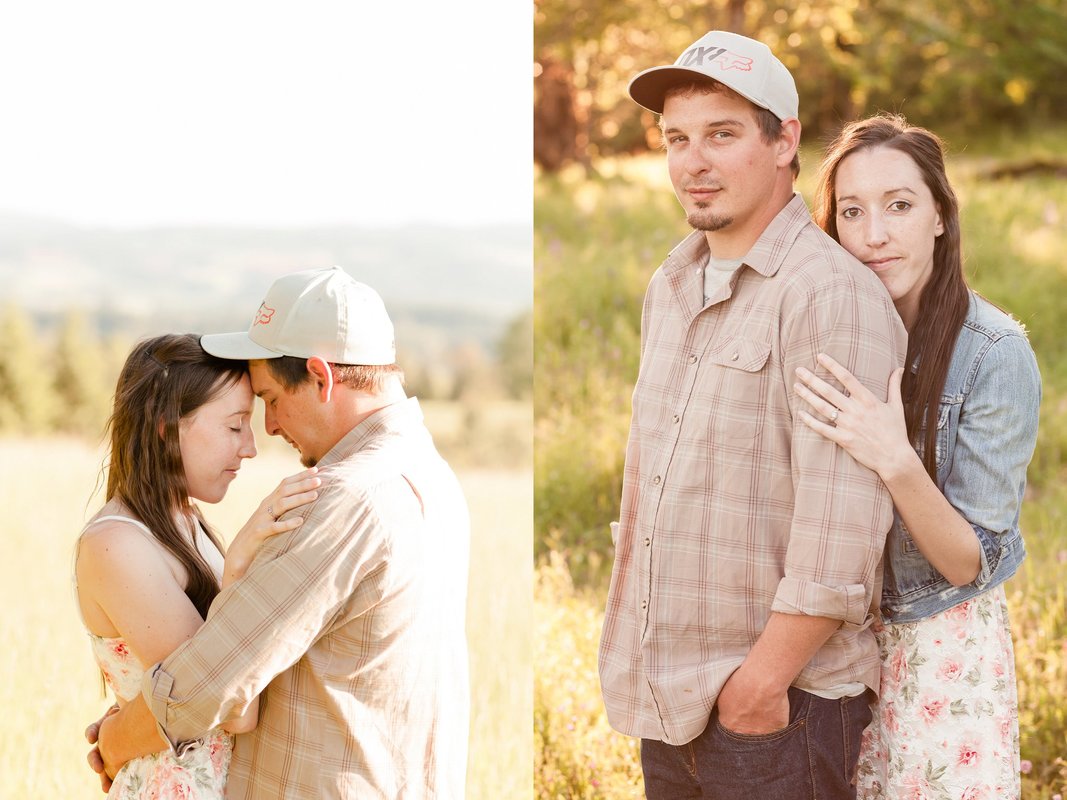 Cooper Mountain Nature Park Sunset Field Engagement Session in Aloha | Hillsboro Wedding Photographer