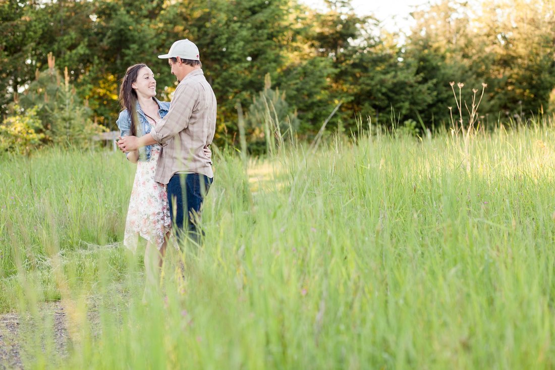 Cooper Mountain Nature Park Sunset Field Engagement Session in Aloha | Hillsboro Wedding Photographer