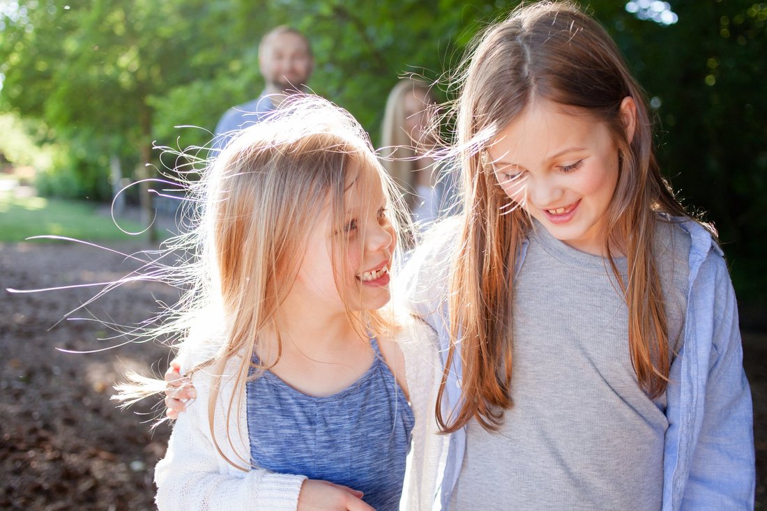 Family photo session at Rood Bridge Park forest at sunset | Newberg and Hillsboro family photographer