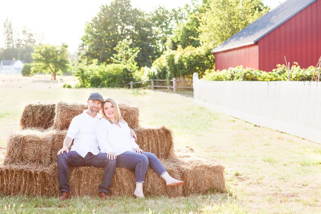 Hay bale and barn engagement session at Champoeg State Park in Newberg | Newberg and Hillsboro Wedding Photographer