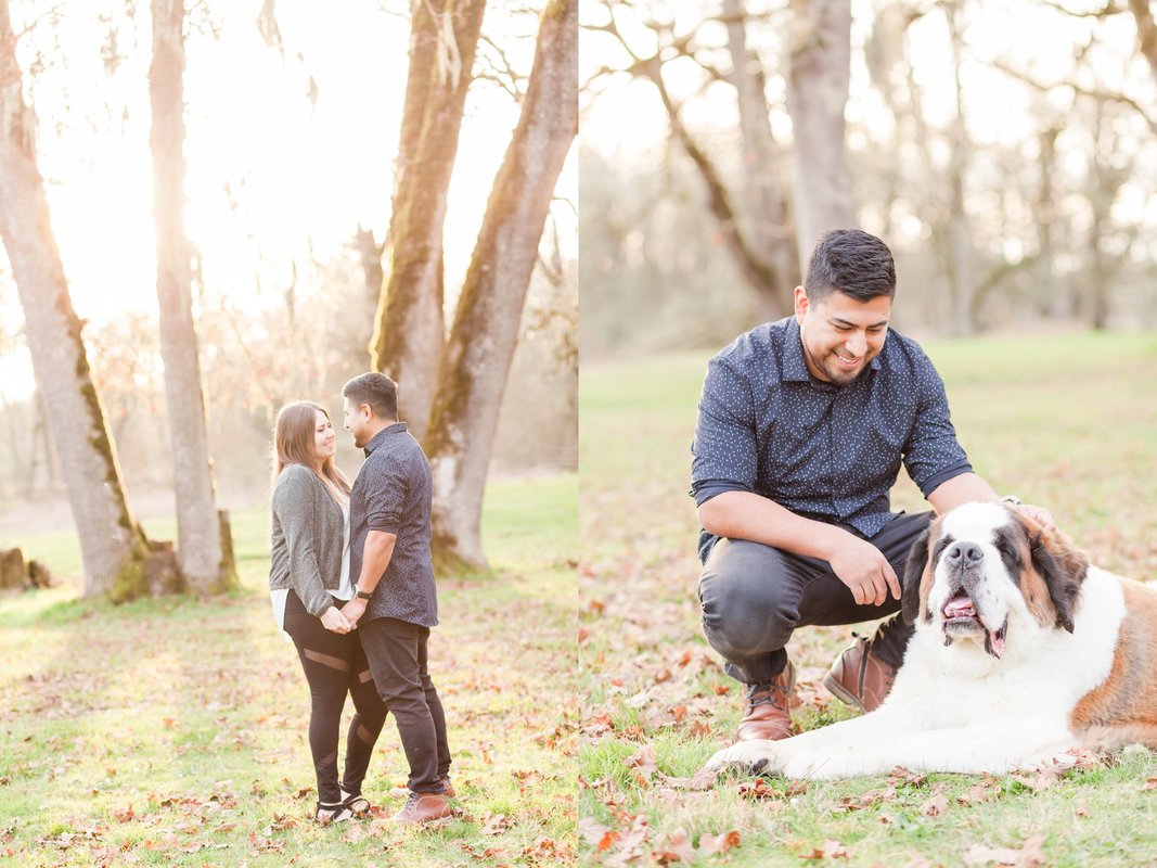 Champoeg State Park Engagement photo session with a dog | Hillsboro and Newberg wedding photographer