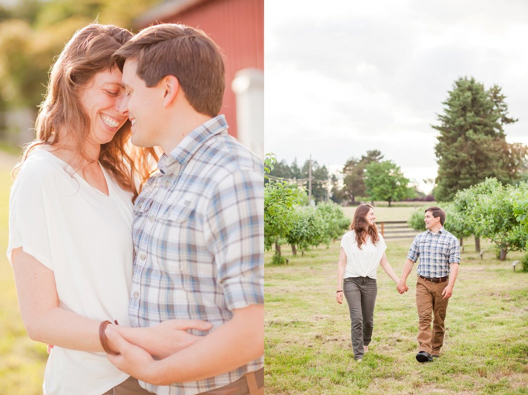 Engagement session at Champoeg State Park orchard in Newberg, Oregon | Hillsboro Wedding Photographer