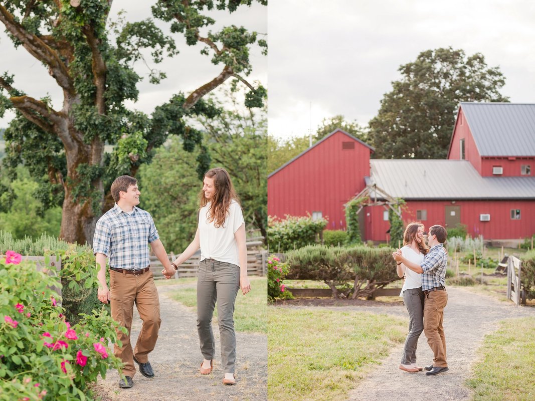 Engagement session at Champoeg State Park garden in Newberg, Oregon | Hillsboro Wedding Photographer