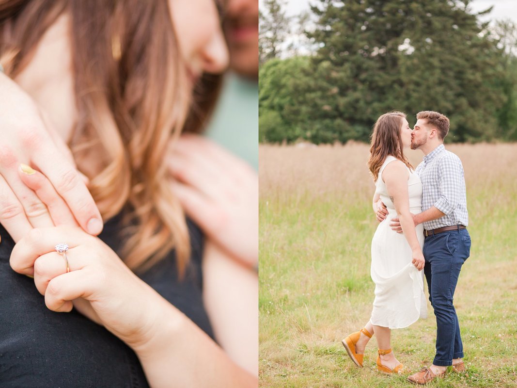 Engagement pictures in the field at Champoeg State Park in Newberg, Oregon | Hillsboro wedding photographer