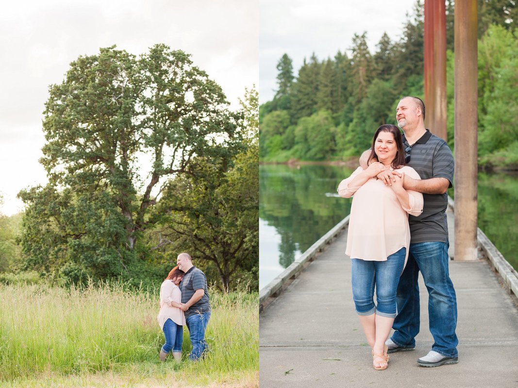 Engagement session in a field at Champoeg State Park in Newberg | Hillsboro Wedding Photographer