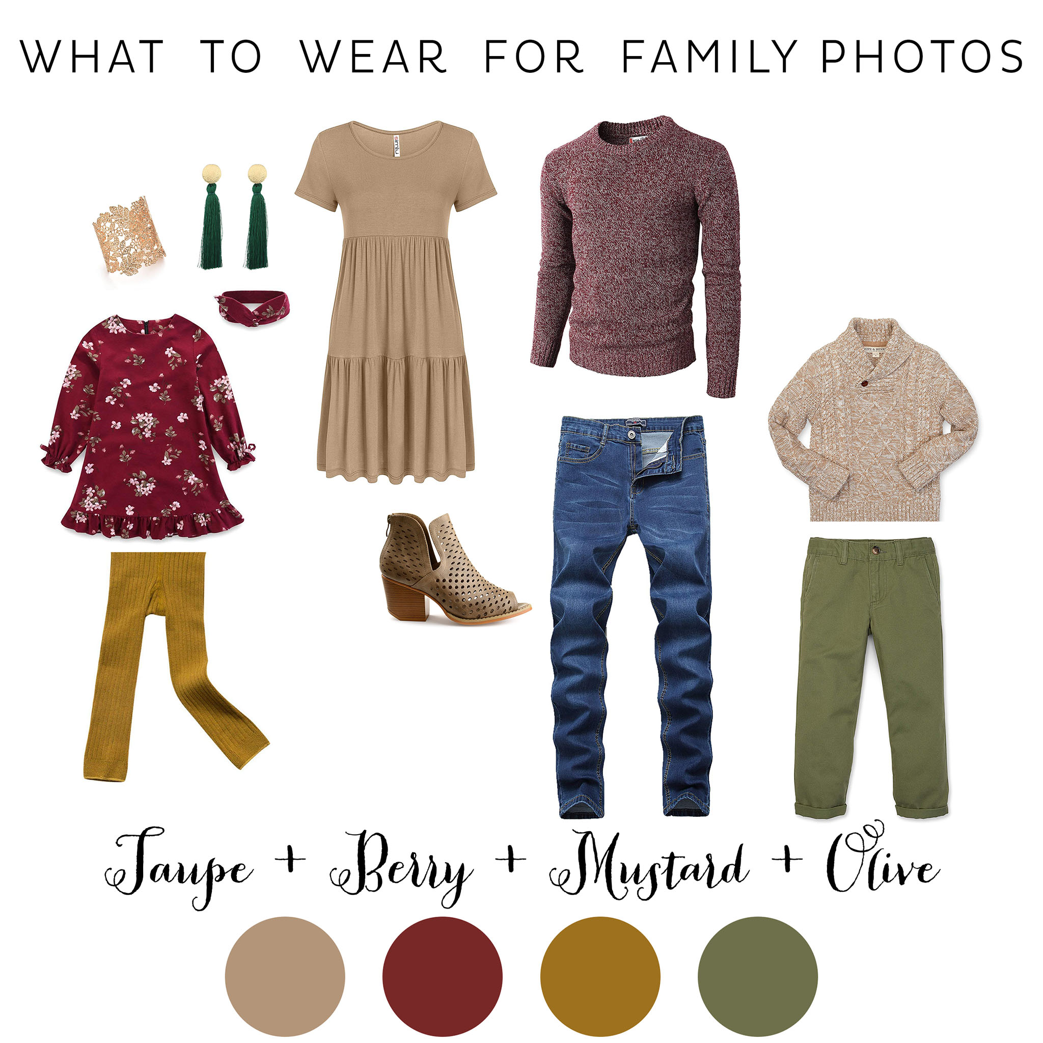 What to wear for family pictures taupe maroon mustard and olive | Hillsboro Oregon Family photographer