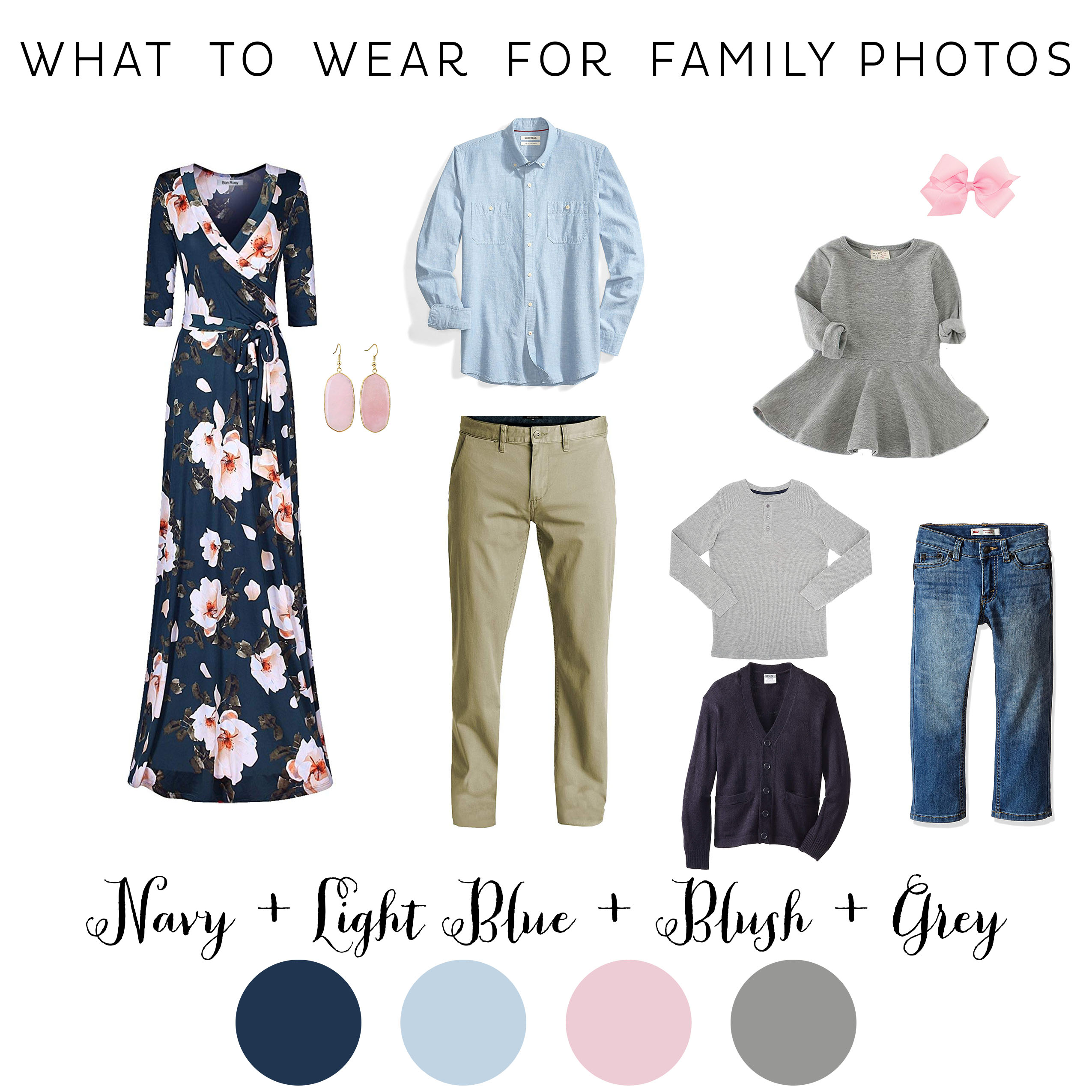 What to Wear for Fall Family Photos Navy and Blush Hillsboro Family Photographer