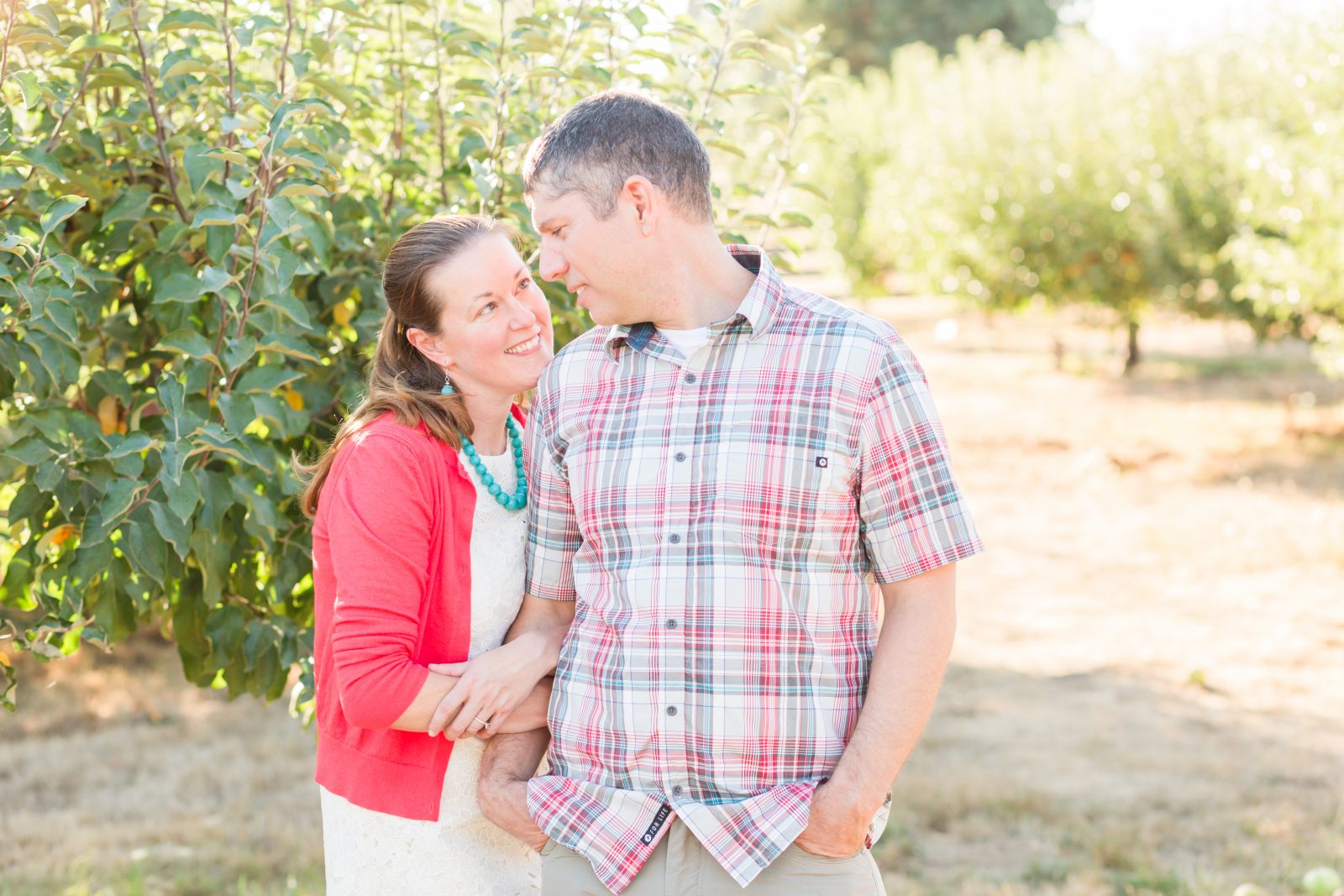 Engagement session in an orchard in newberg, oregon - hillsboro wedding photographer
