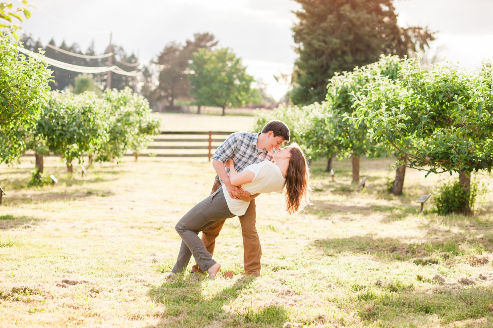 Newberg engagement photos in the orchard - Hillsboro wedding photographer