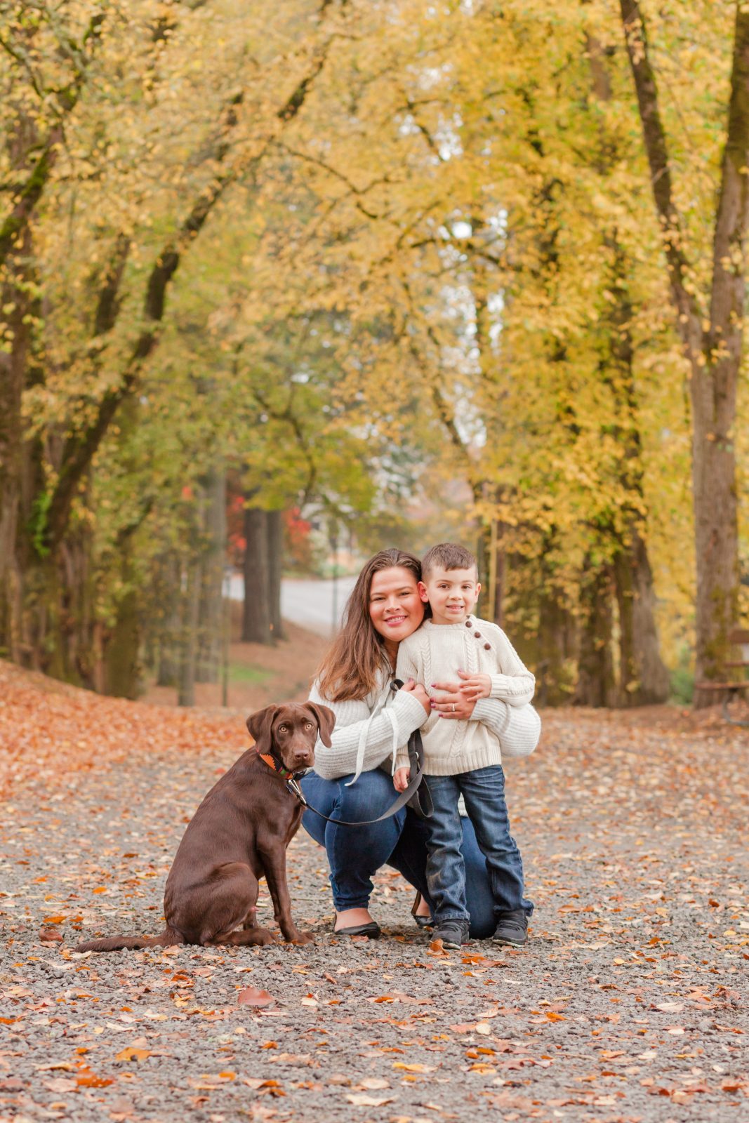 Family photos with dog at Jenkins Estate Hillsboro Oregon