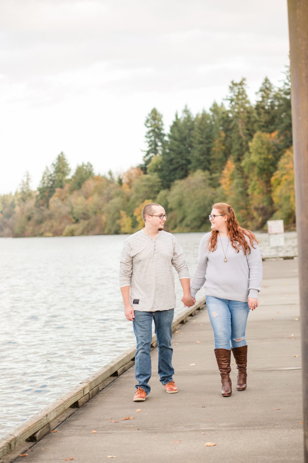 dock engagement session on the river - engagement photographer in hillsboro, oregon