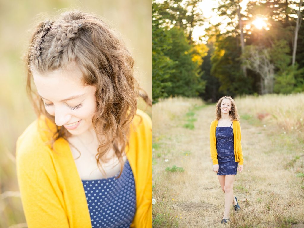 high school senior photos in a field near newberg, oregon