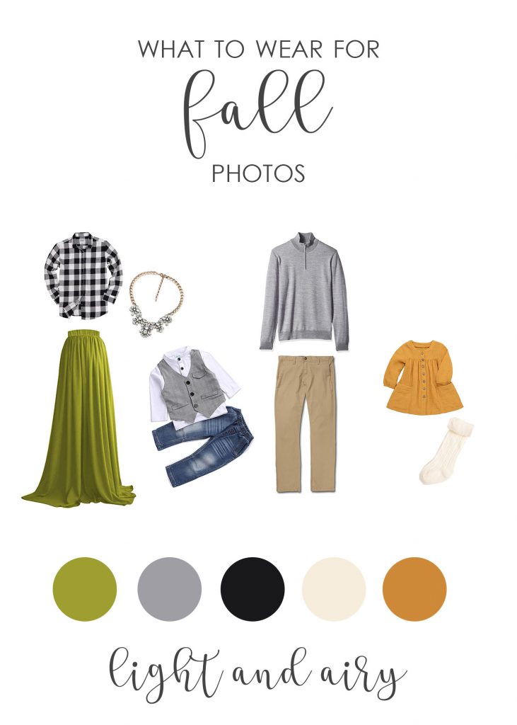 What to Wear for Light and Airy Fall Photos mustard chartreuse buffalo check