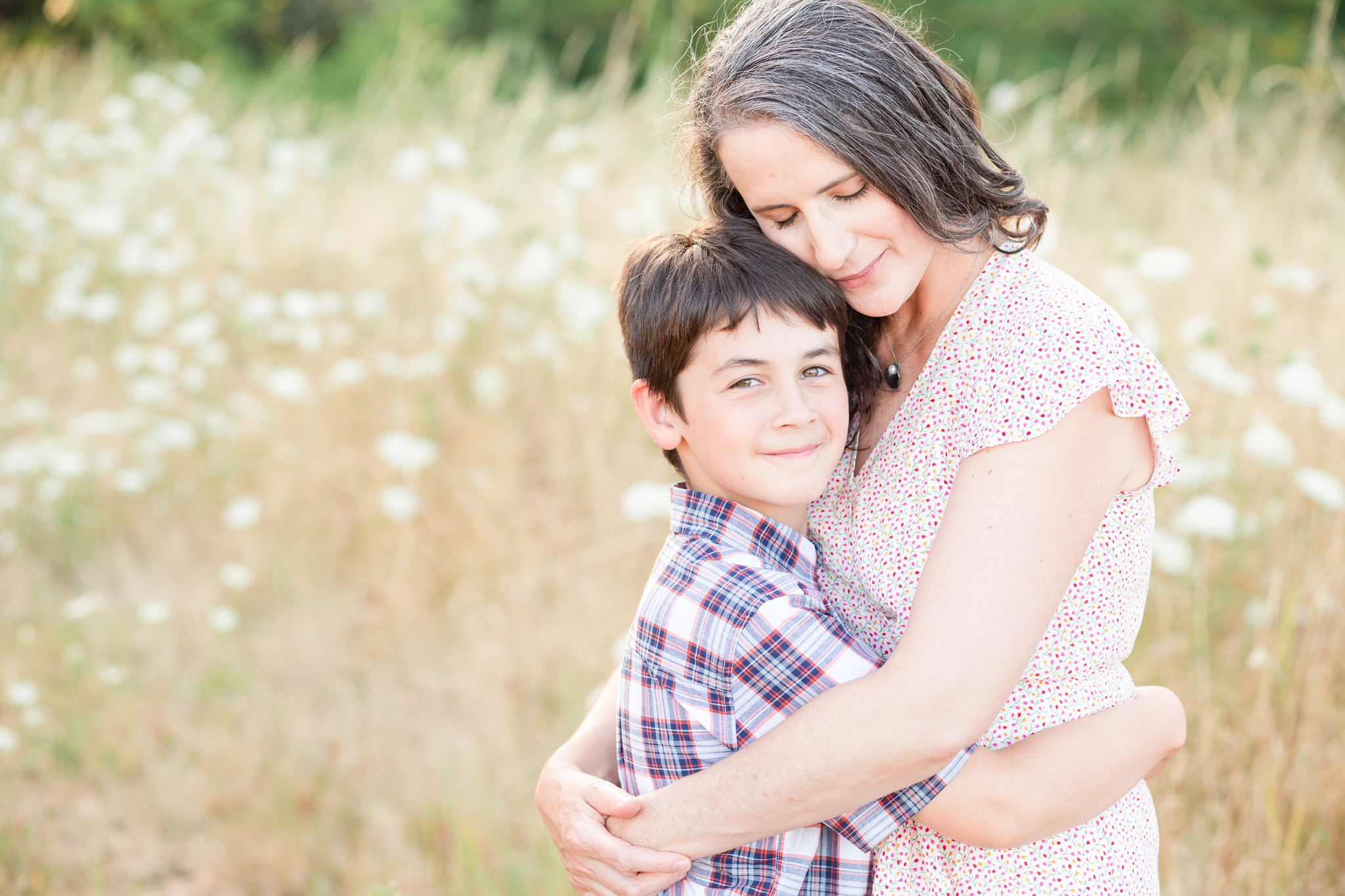 light and airy hillsboro family photos in a field