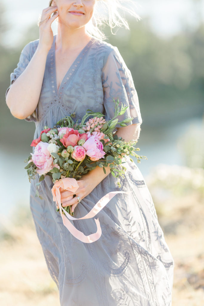 dusty blue dress for photo session