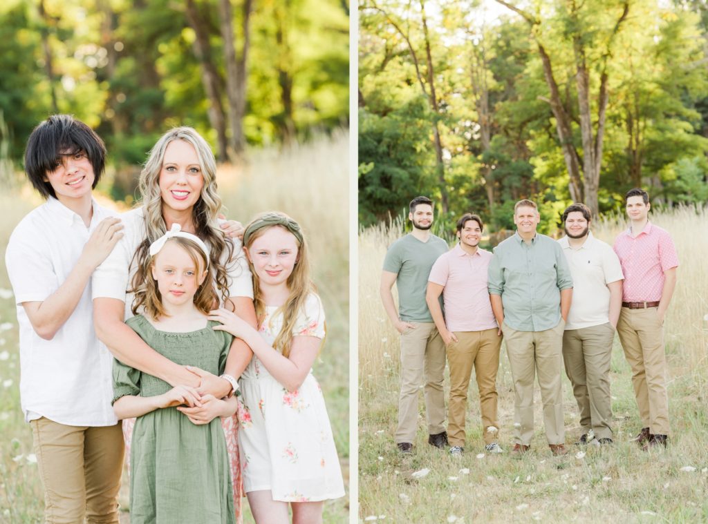 hillsboro family photographer pinks, greens, cream