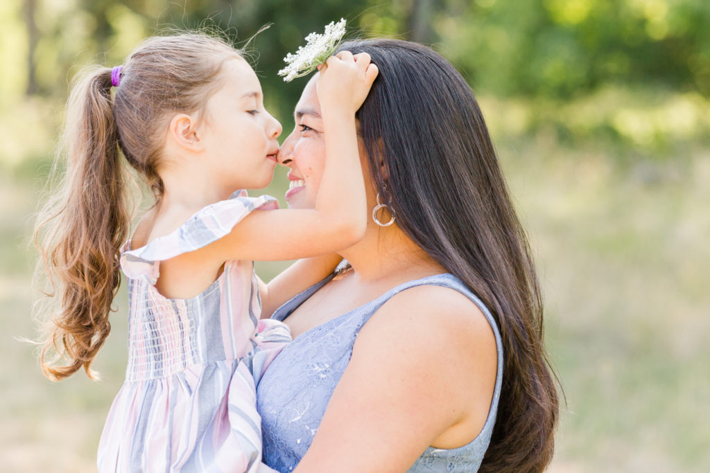 motherhood photo of mom and daughter