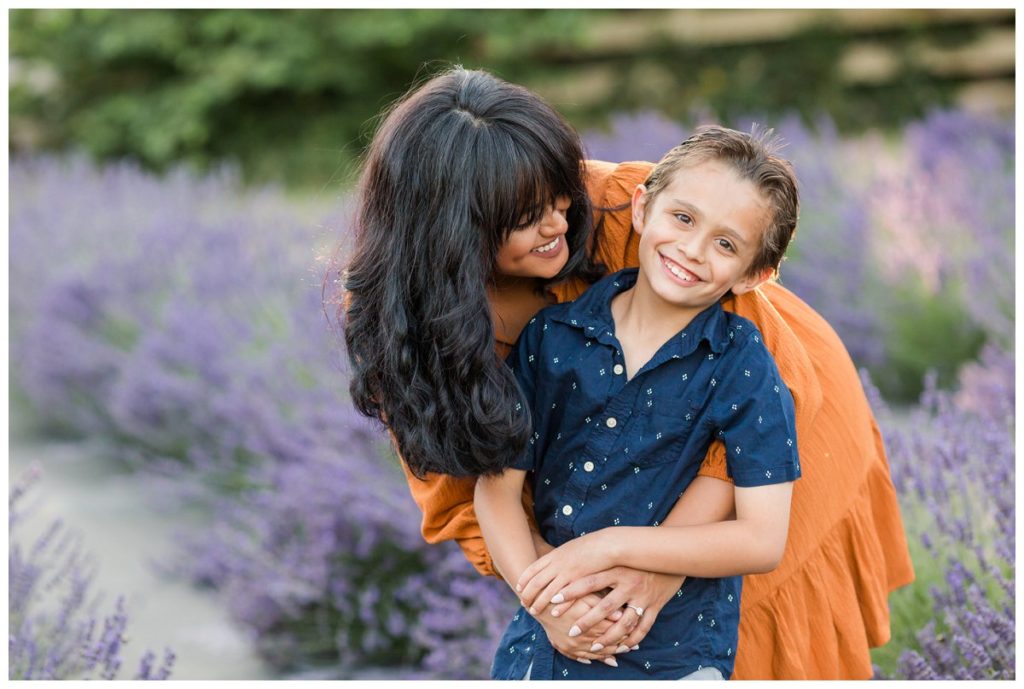 hillsboro family photography in a lavender field