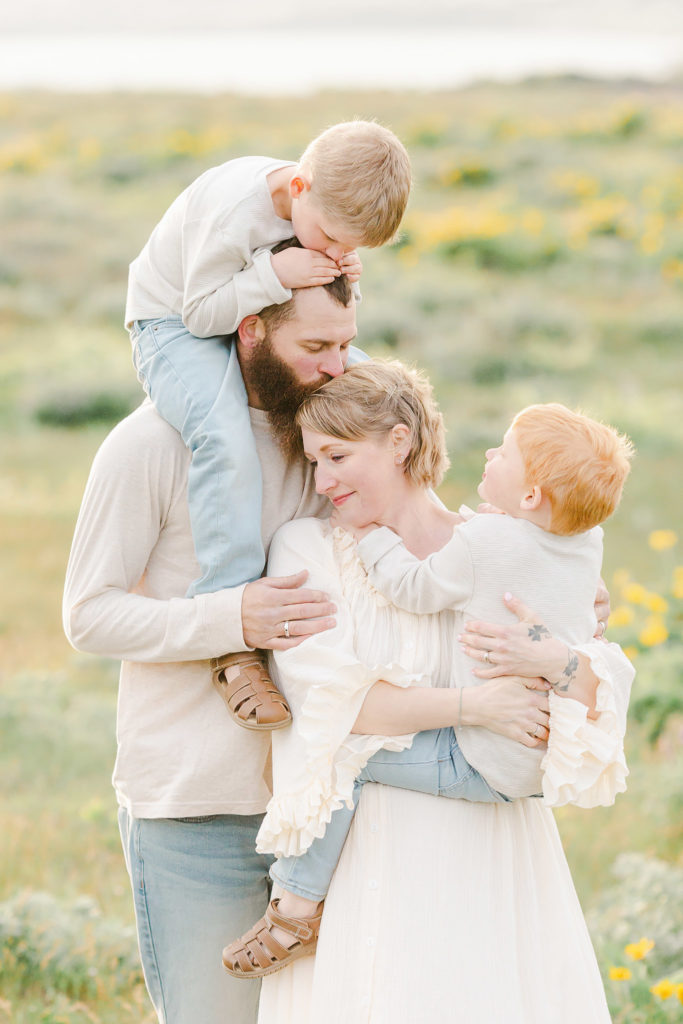 rowena crest wildflower maternity photos in portland oregon