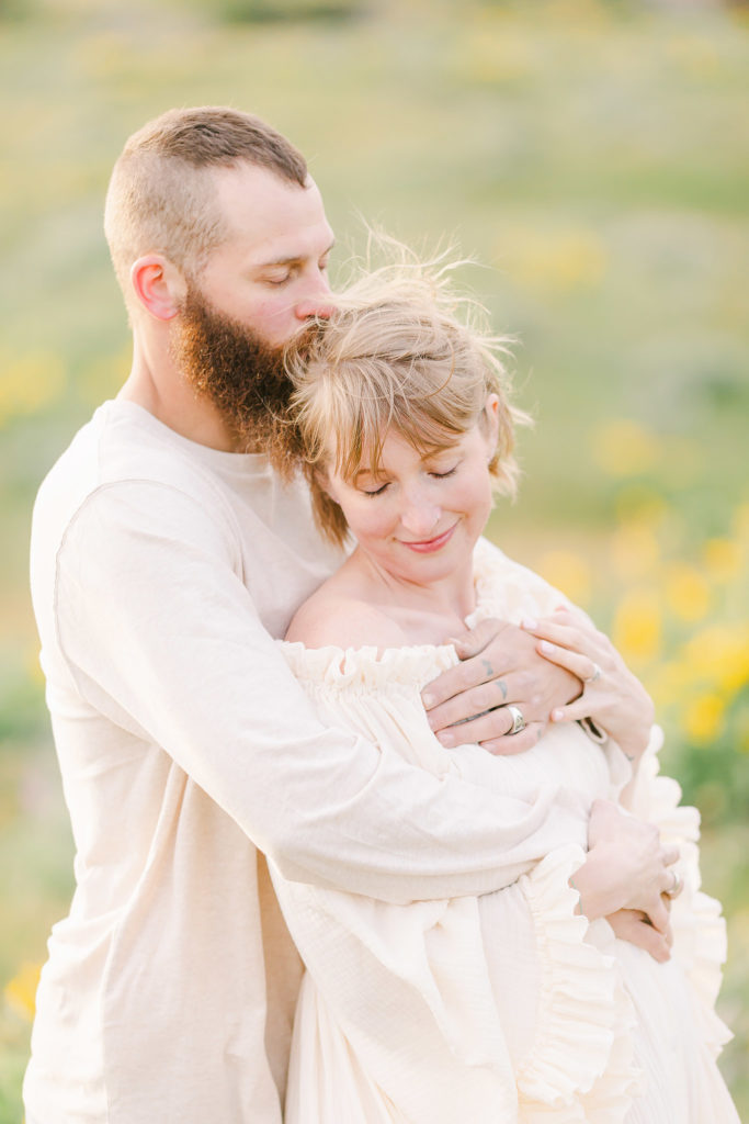 rowena crest wildflower maternity photos in portland oregon