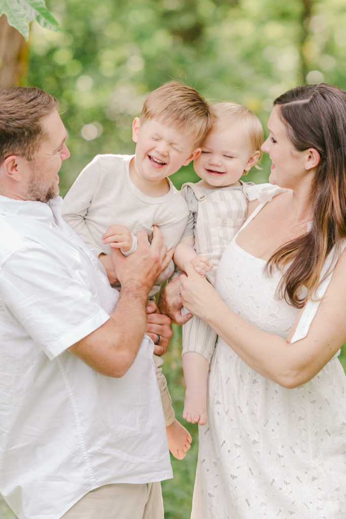 family of four family photo session