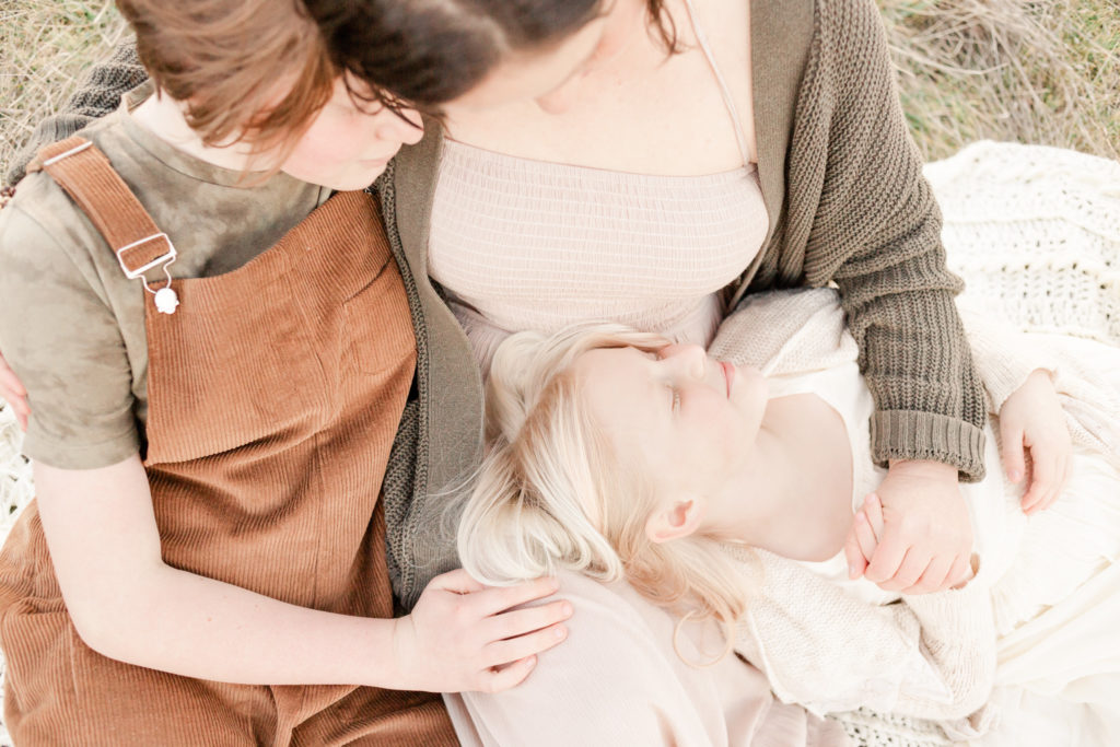 Family from above photographed with the Canon 35mm, a best lens for family portraits