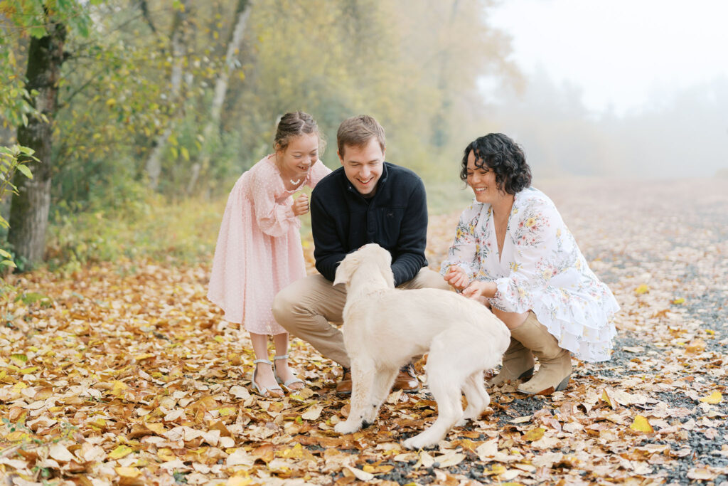fall family photo with dog